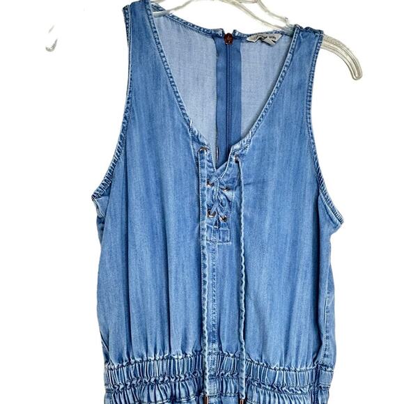 Calvin Klein Jeans Chambray Jumpsuit Women's Size S Denim Blue Casual Basics - Picture 5 of 10